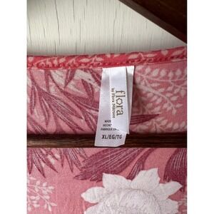 Flora by Flora Nikrooz‎ Women's XL EG TG Pink Floral Robe Kimono Tie Waist